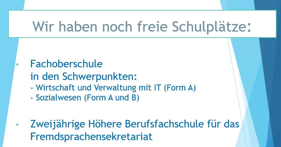 Wir haben noch freie Schulplätze